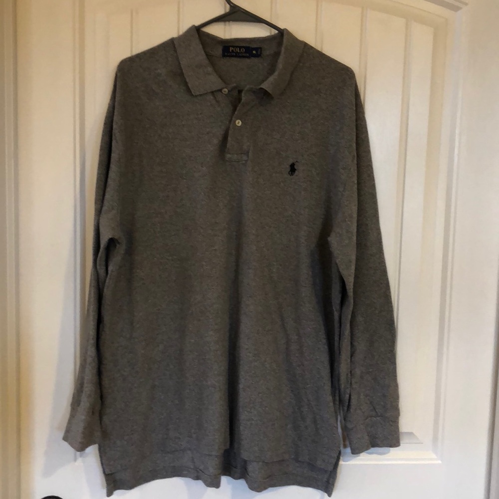 Gray Ralph Lauren Polo long sleeve. Men's XL